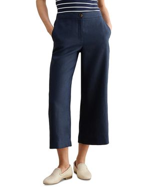 Hobbs Petite Lillie Cropped Linen Pants - Blue