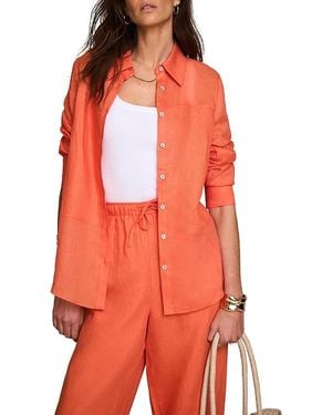 Mint Velvet Linen Blend Shirt - Orange
