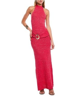 CAPITTANA Ceci Faux Belt Dress - Red