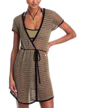 STAUD Spritz Cover-Up Wrap Dress - Brown