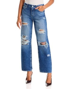 L'Agence Zelda Low Rise Slouchy Straight Leg Jeans - Blue
