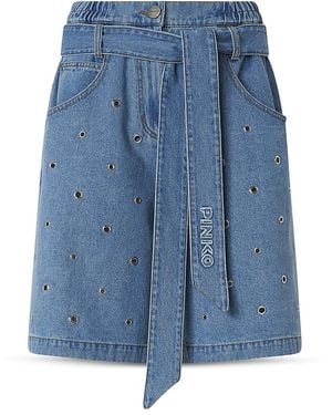 Pinko Ballo Bermuda Denim Shorts - Blue