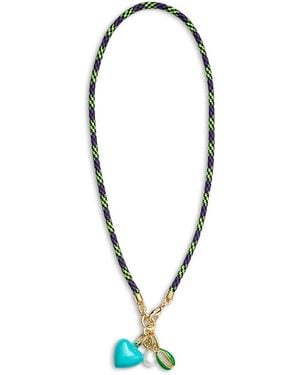 Roxanne Assoulin Happy Cord Charm Necklace, 18 - Blue