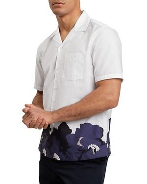 Ted Baker Biscarn Floral Print Relaxed Fit Short Sleeve Shirt - White
