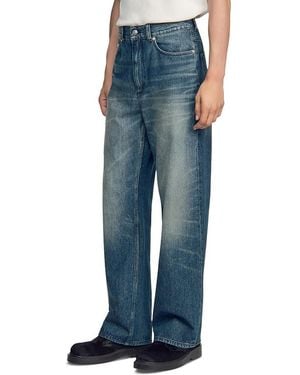 Sandro Wide Fit Faded Cotton 31.5 Jeans - Blue