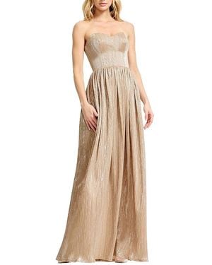 Dress the Population Audrina Plisse Maxi Gown - Natural