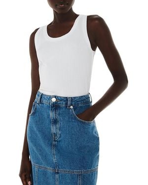 Whistles Ultimate Scoop Ribbed Tank Top - Blue