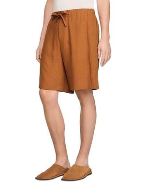 Sandro Classic Fit 8.9 Linen Shorts - Orange