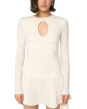 The Line By K Demi Keyhole Top - White