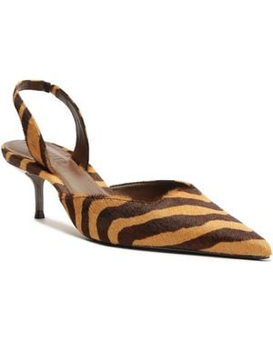 SCHUTZ SHOES Paola Animal Print Calf Hair Pumps - Brown