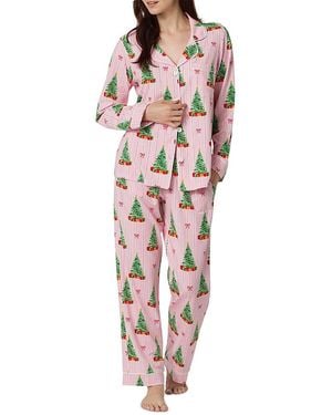 Bedhead Santa's Night Out Cotton Stretch Knit Pajama Set - Multicolor