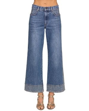 Ramy Brook Cropped Lea High Rise Embellished Jeans - Blue