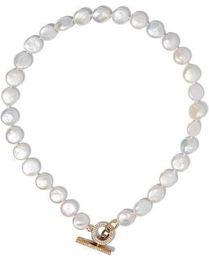 Nadri Poppy Cultured Freshwater Coin Collar Necklace, 17 - White