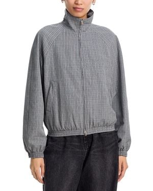 Acne Studios Plaid Bomber Jacket - Gray