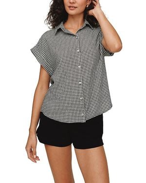 Bella Dahl Short Roll Sleeve Shirt - Gray