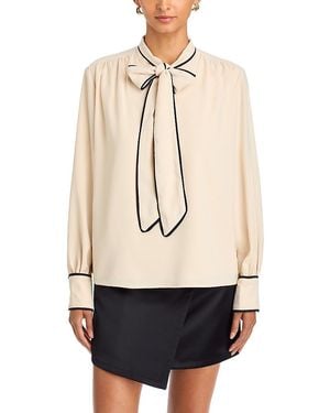 AREA STARS Soft Bow Tie Neck Top - Natural