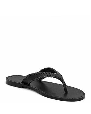 Cinq À Sept Jessica Leather Thong Sandals - Black