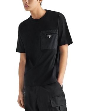 Prada Re-Nylon And Jersey T-Shirt - Black