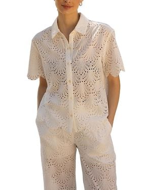 Hermoza Dana Shell Eyelet Coverup Shirt - Natural