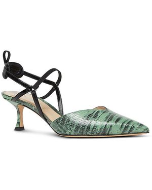 Fendi Colibri Embossed Leather Slingbacks - Green