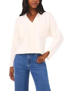 1.STATE V Neck Split Cuff Cardigan - White