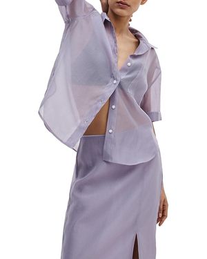 Rag & Bone Connie Organza Shirt - Purple