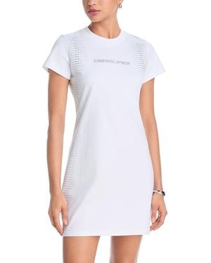 CASABLANCA Crystal Embellished Tee Dress - White