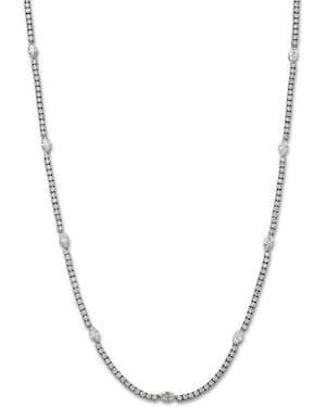 Bloomingdale's Fine Collection Luxe Collection Certified Lab Grown Diamond Marquise Cut Tennis Necklace - White