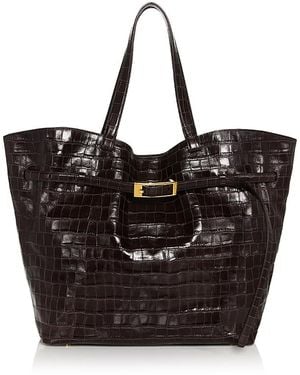 Anine Bing Elly Medium Embossed Leather Tote Bag - Black