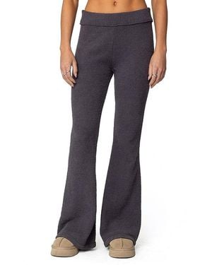 Edikted Plush Flared Pants - Blue