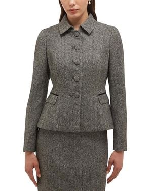 Hobbs Daniella Wool Button Front Jacket - Gray