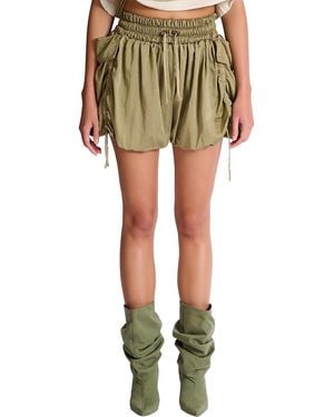Balmain Cotton Twill Shorts - Green