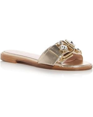 Giambattista Valli Embellished Slide Sandals - Brown