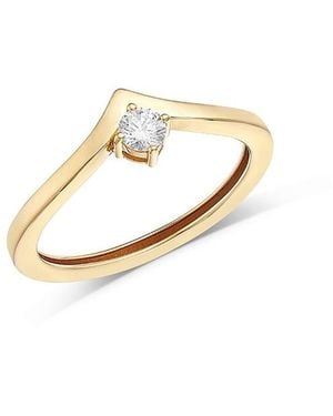 Moon & Meadow 14K Diamond Chevron Ring - White