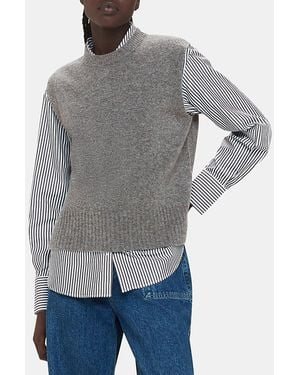 Whistles Wool Sleeveless Tank Sweater - Grey