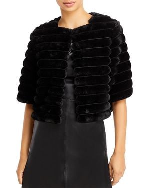 BCBGMAXAZRIA Faux Fur Shrug - Black