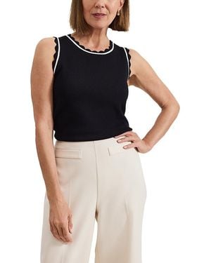 Phase Eight Liz Scalloped Edge Tank Top - Black