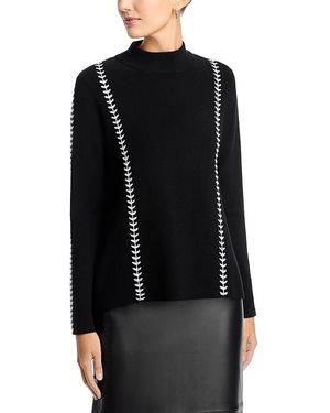 Tahari The Goldie Mock Neck Jumper - Black