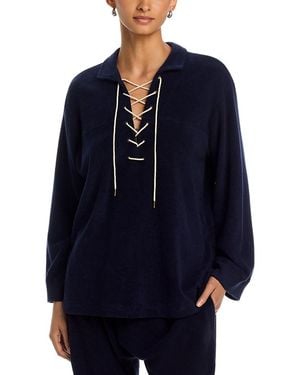 The Great The Micro Terry Lace Up Tunic - Blue