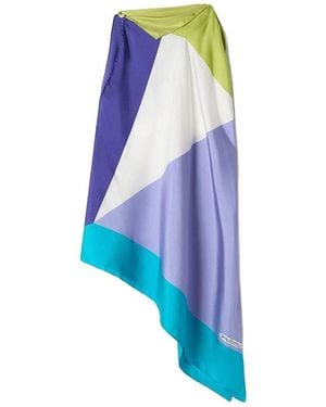 Lanvin Silk Graphic Print Top - Blue