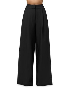 Naked Wardrobe Pleated Wide Leg Suit Pants - Black