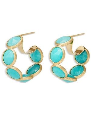 Marco Bicego 18K Jaipur Color Gemstone Hoop Earrings - Blue
