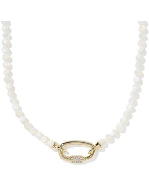 Kendra Scott Emery Pave Link Stone Beaded Strand Necklace, 17 - White