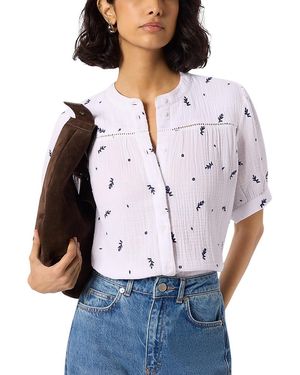 Whistles Embroidered Blouse - Gray