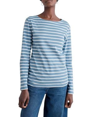 Seasalt Cornwall Sailor Boat Neck Long Sleeve T-Shirt - Blue