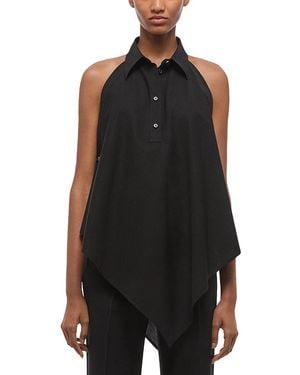 Helmut Lang Collared Scarf Top - Black