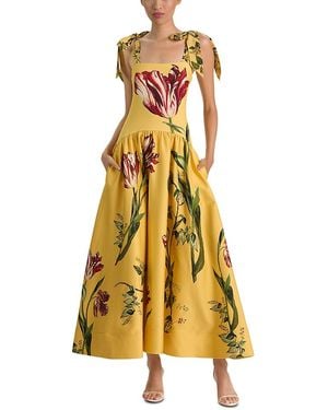 Alice + Olivia Oriana Drop Waist Dress - Yellow