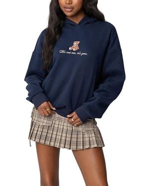 Edikted Teddy Bear Hoodie - Blue