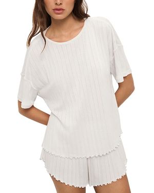 Eberjey Pointelle Sleep Tee - White