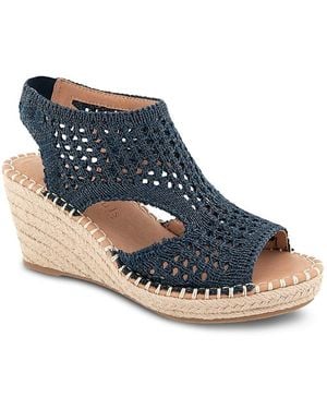 Gentle Souls Cody Raffia Knit Espadrille Sandals - Blue